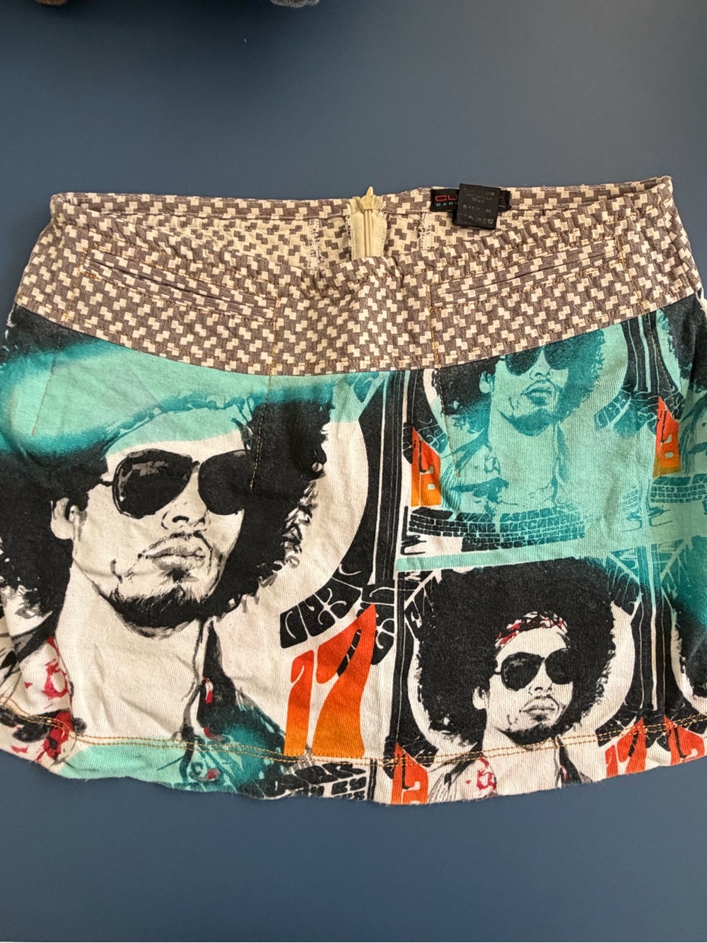 vintage custo barcelona graphic mini skirt